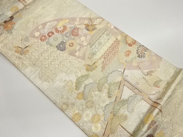 JAPANESE FUKURO OBI / WOVEN CRANE